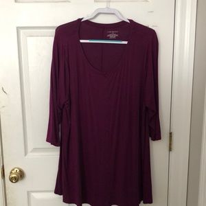 Lane Bryant plum long tunic knit top 22/24